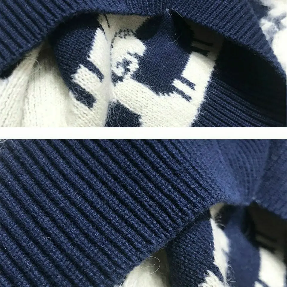 

Autumn a lot of lamb loose lazy wind long sleeve sweater long knitted round neck pullover female foreign trend