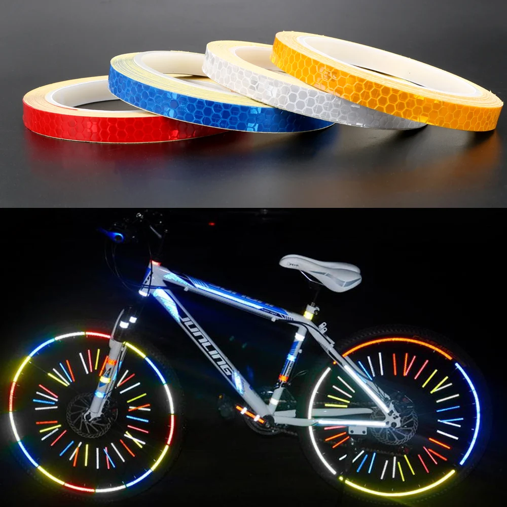 

8m Tape Bike Reflective Stickers DIY Decoration Film Creative Bicycle Warning Strip Wrap Motorcycle Car Accessories Interior
