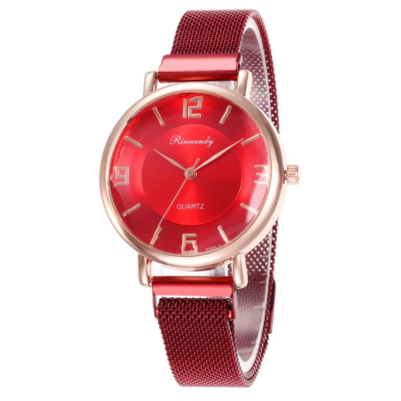 Red 8568 WJ-8569 горячая распродажа Женские часы роскошные магнитные наручные часы Геометрическая поверхность женские бриллиантовые кварцевые часы reloj mujer - Цвет: Red 8568