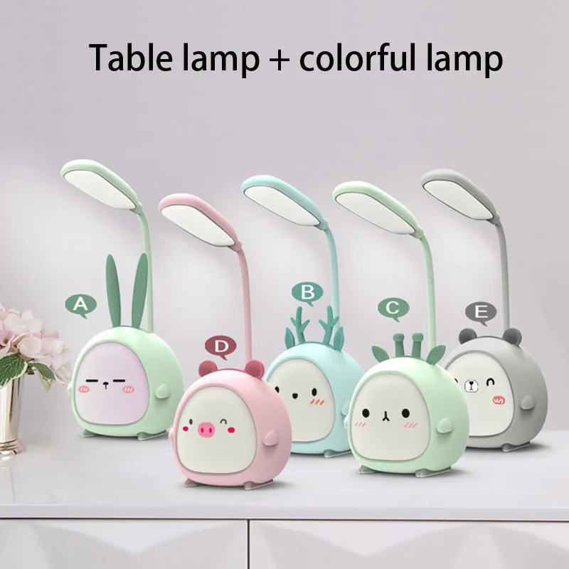 

LED Desk Lamp as Phone Holder USB Eye Protection Rechargeable Cartoon for Bedroom Night Light New