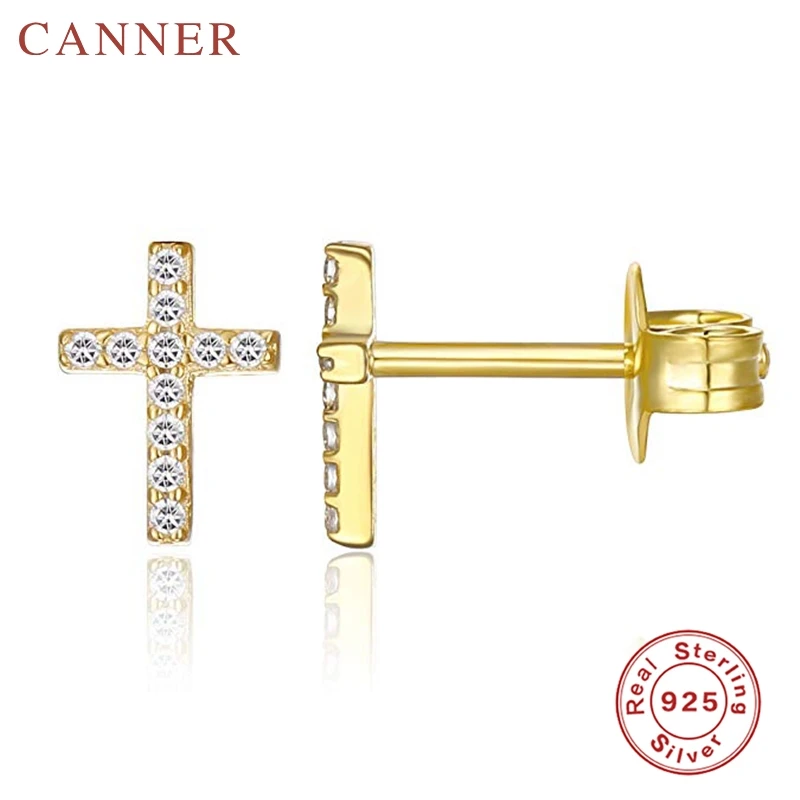 Минималистичные серьги гвоздики из стерлингового серебра 925 пробы с цирконом для