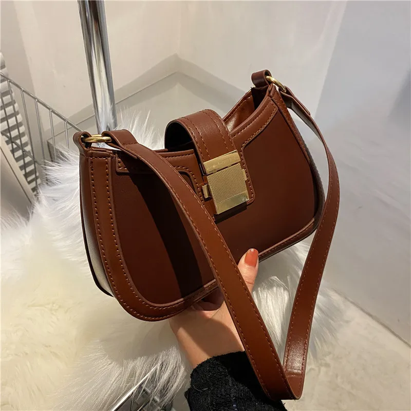 

2022 Women Messenger Bag Wide Vintage Leather Shoulder StrapDesign Fashion Shoulder Square Flap Bag Crossbody Bags for Women