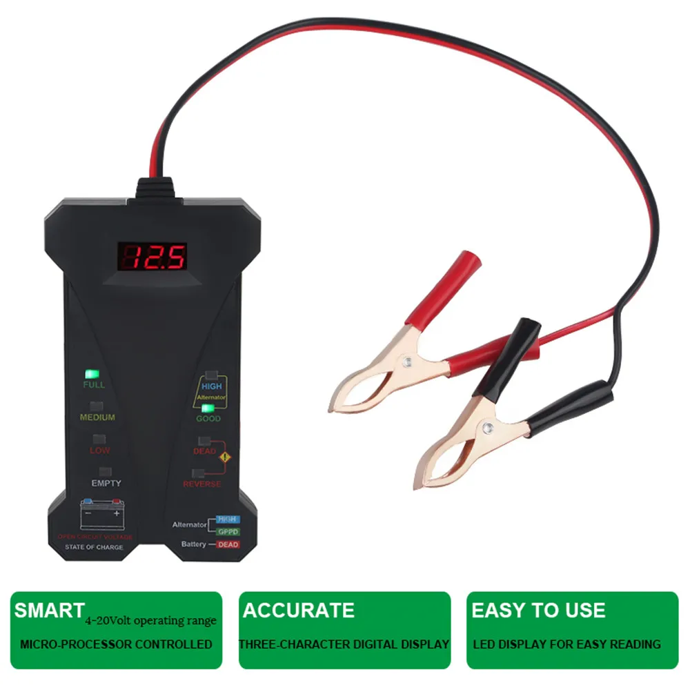 

12V Digital Vehicle Car Battery Tester Voltmeter Alternator Analyzer System Digital Analyzer Diagnostic Tool For Car