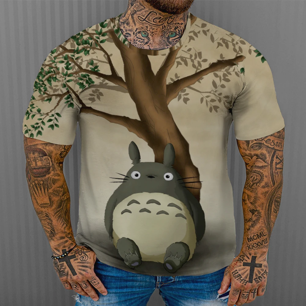 Летняя интересная футболка для мальчиков и девочек с 3D принтом My Neighbor Totoro