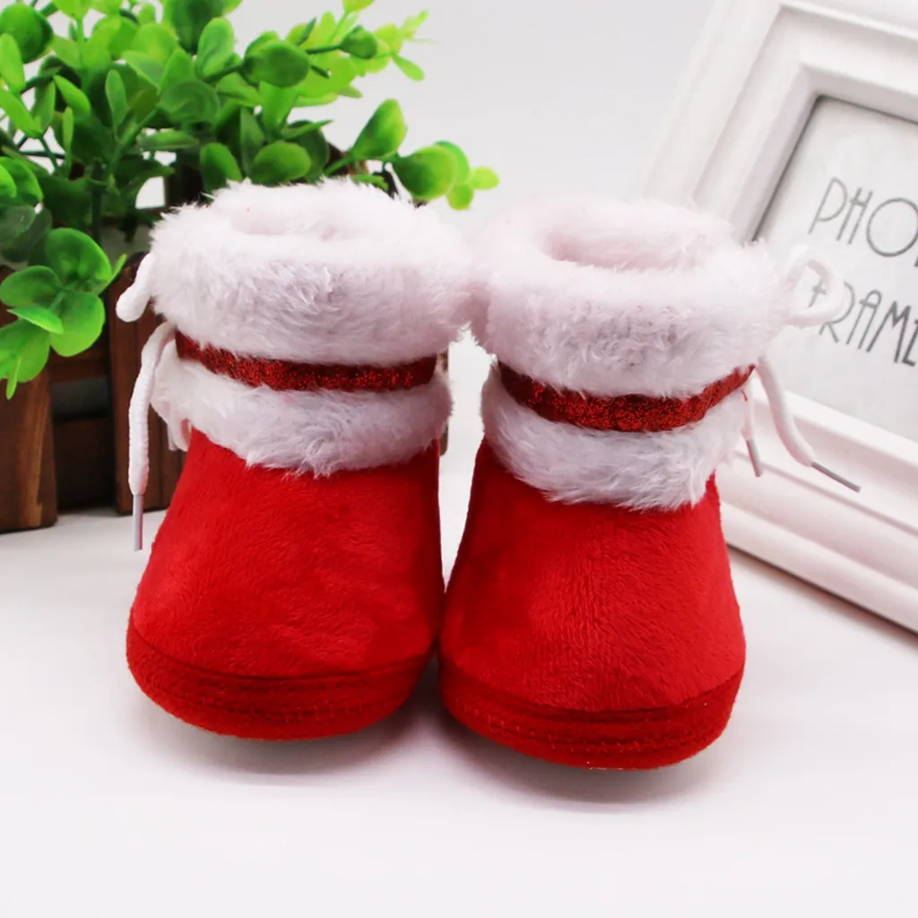 Baby Autumn Cashmere Plush Boots Girl Boys Winter Warm Shoes Bandage Toddler Fuzzy Balls First Walkers Kid Newborn |