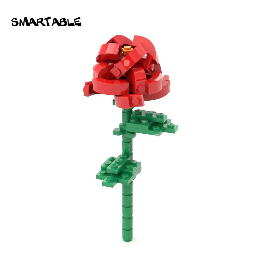 

Smartable Rose Building Blocks MOC Parts Brick Toys For Valentine's Day Teachers ' Day Gift Compatible Major Brand 2pcs/lot