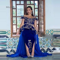 royal blue moroccan kaftan caftan evening dresses muslim dubai arabic turkey abaya islamic prom gown 2020 algerie karakou dress