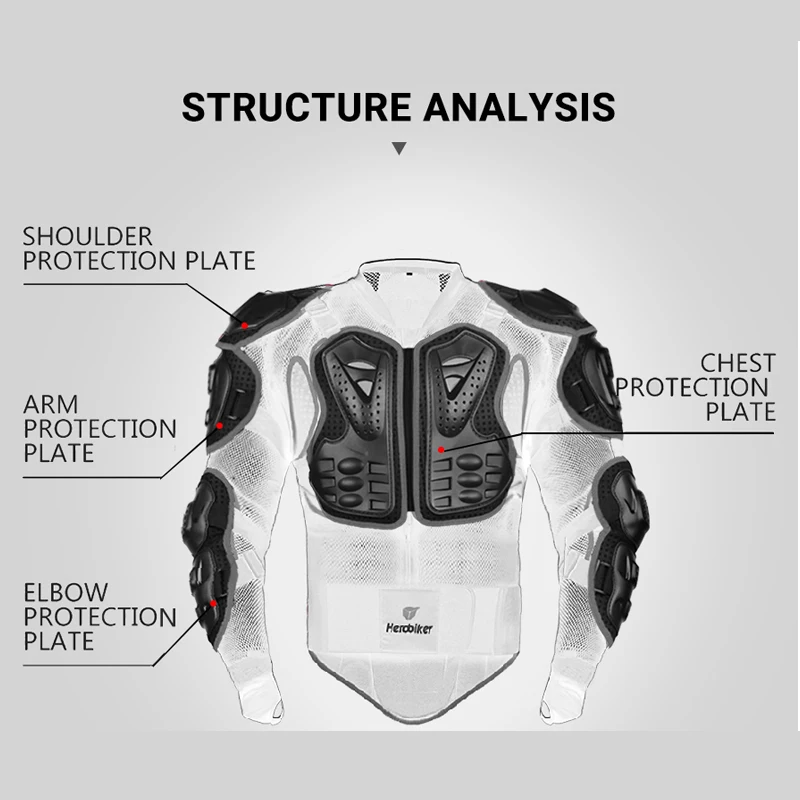 Мужская мотоциклетная куртка HEROBIKER полный корпус защита для мотокросса езды на