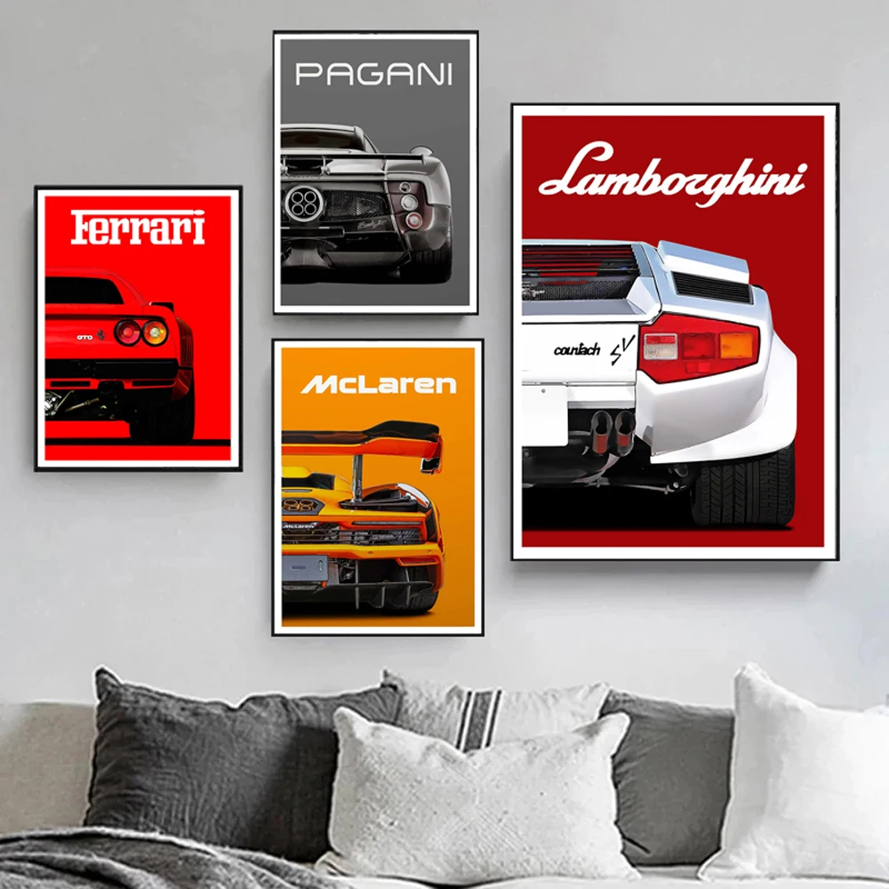 Современная Картина на холсте с изображением гоночного автомобиля Mclaren Grand Prix