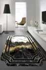 Черные Декоративные и стильные моющиеся нескользящие коврики на основе лазерной резки для гостиной, коврики для гостиной, коврики для гостиной