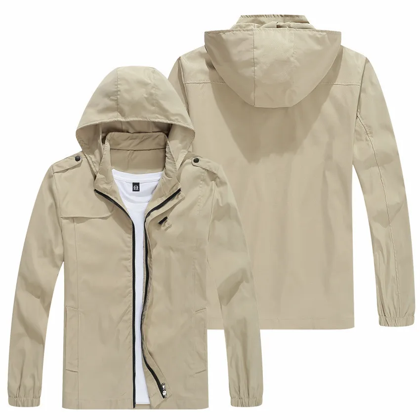 Мужская тонкая куртка с капюшоном уличная спортивная одежда Высококачественная