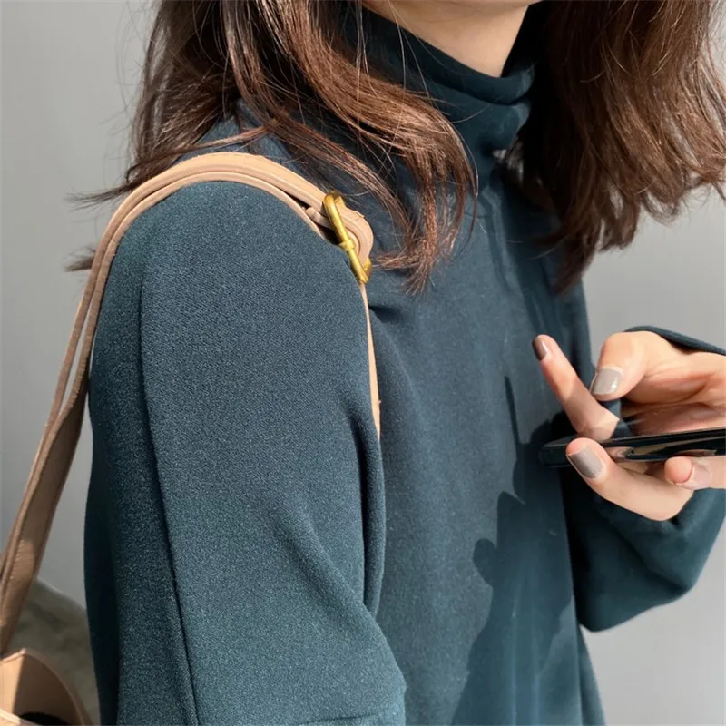 

Women Spring Basic T Shirts Turtleneck Women Long Sleeve T Shirt Harajuku Casual Tops For Women Cotton Blend Women Tees