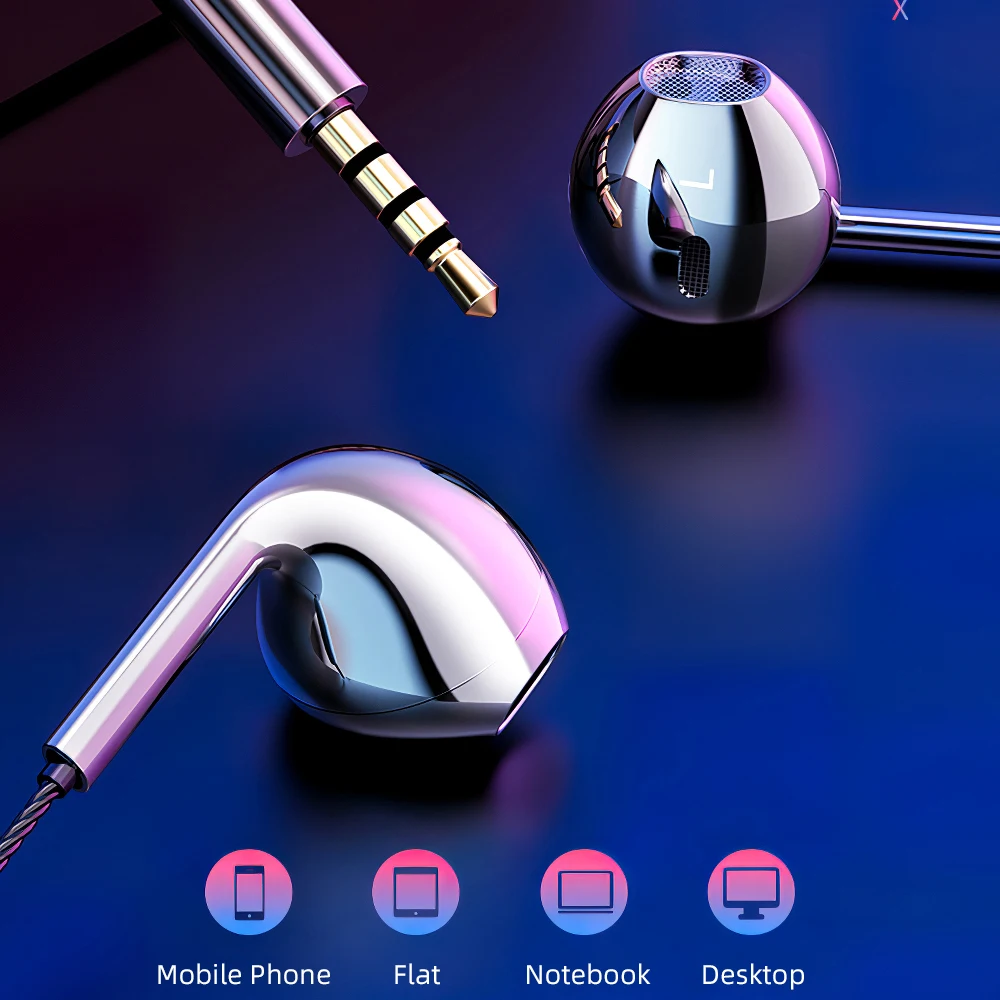 Wired Earphone Headset High Fidelity 4D Stereo Sound Noise Cancelling Sports Call Mic Cellphone Earpiece For Xiaomi Redmi Note 7 |