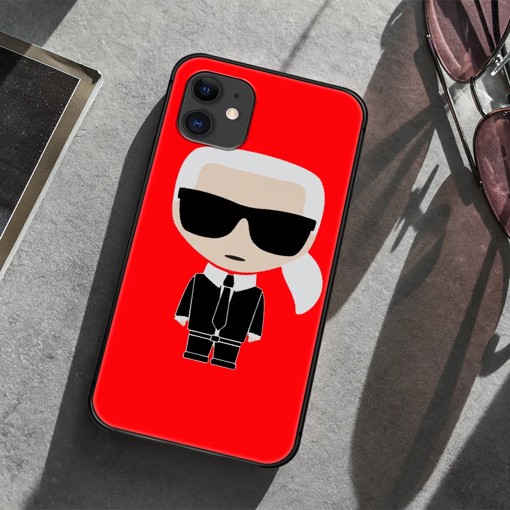 

Famous Designer karls Phone Case Cover Hull For iphone 5 5s se 2020 6 6s 7 8 12 mini plus X XS XR 11 PRO MAX black Waterproof