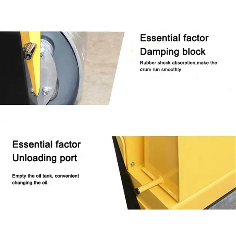 Гидравлический мини-уплотнитель YUGONG с одним двойным барабаном Вибрационный