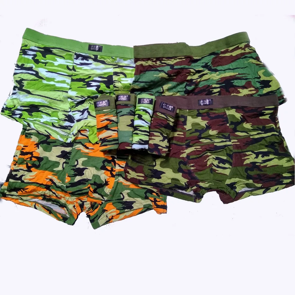 

Camouflage printed Boxer Shorts male panties Breathable Comfortable Letter Underwear For Men Cheap Boxer Shorts 4pcs/lot