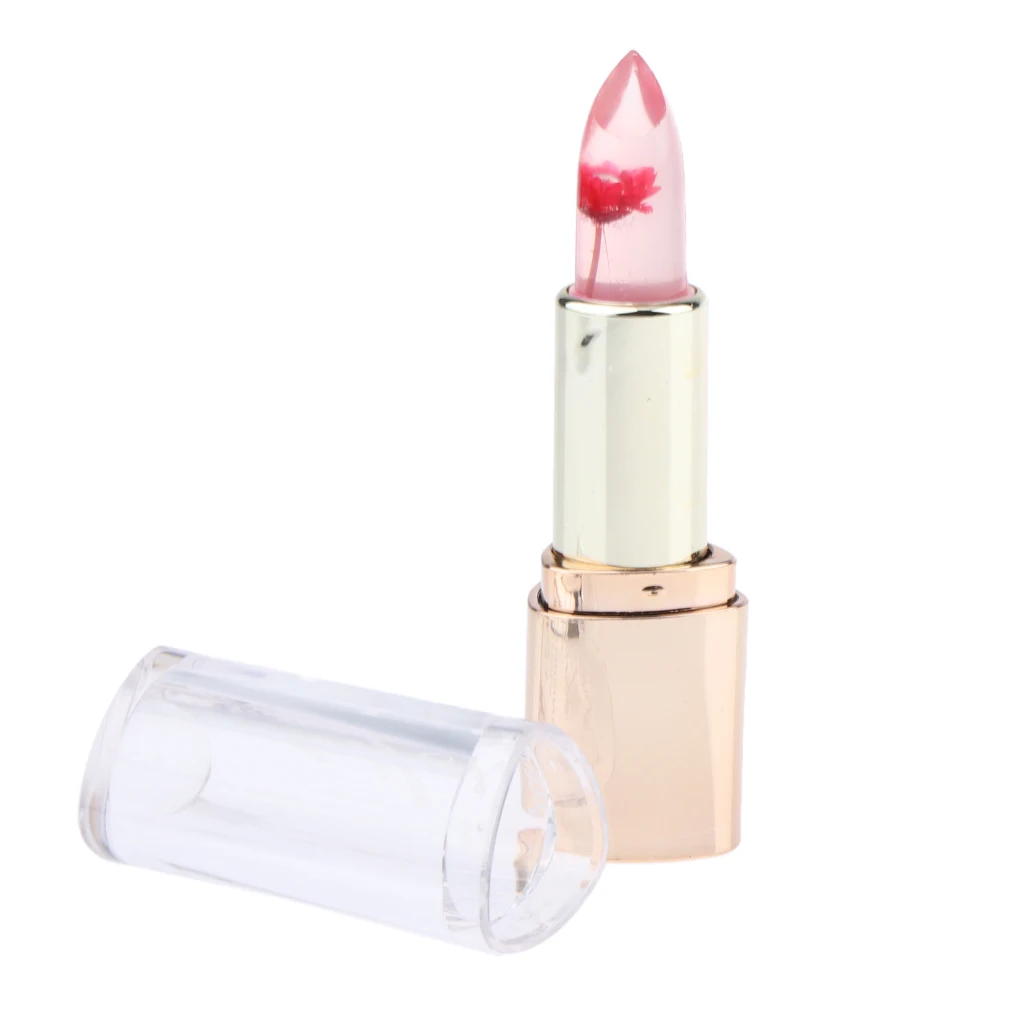 

Прозрачная губная помада с цветами, меняющая цвет от температуры