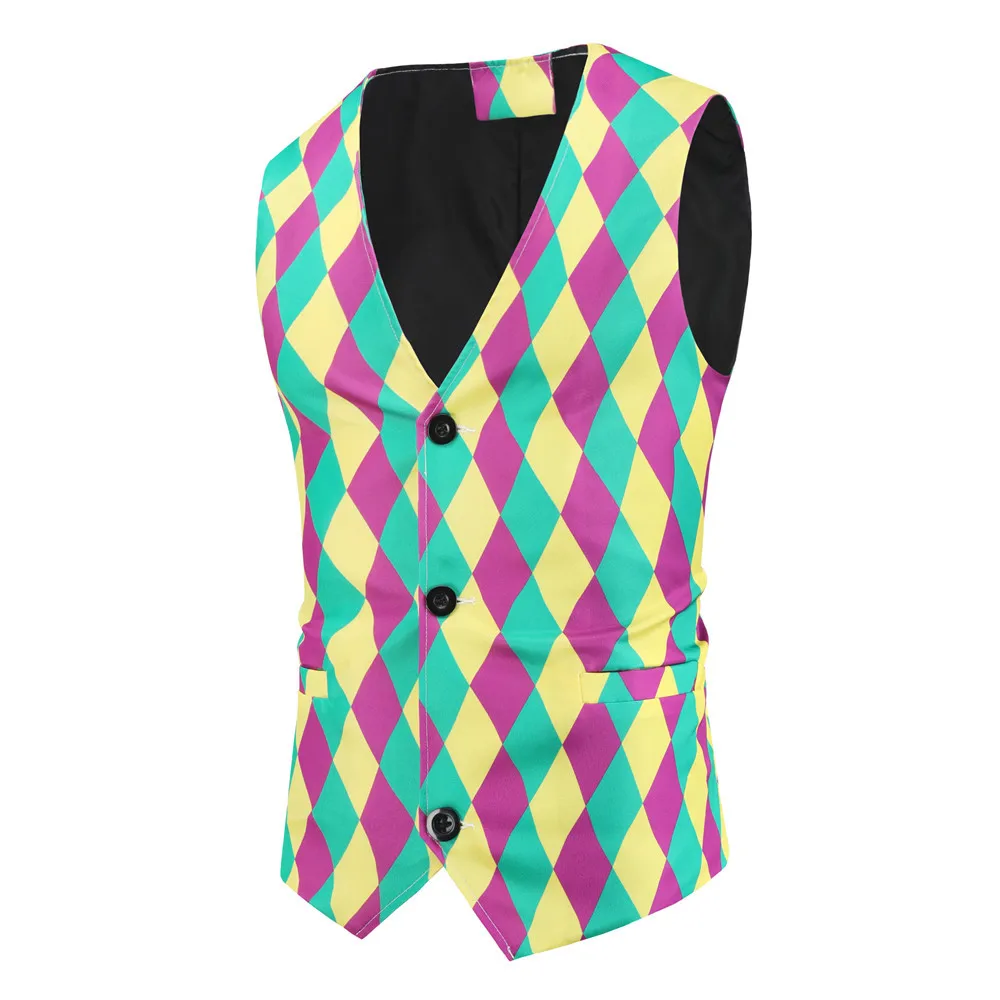 Fashion Men's Casual Boutique Flower Vests Men's Business Floral Print Waistcoat Style 3