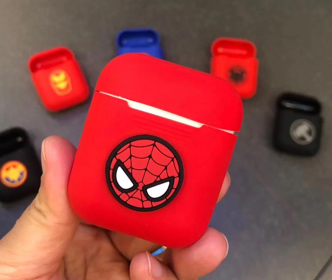 Милый чехол для наушников Marvel AirPod 2 1 силиконовый с зарядкой airpods защитный мягкий |