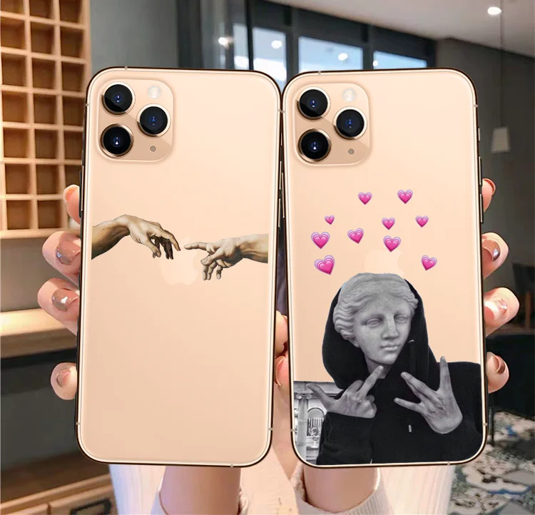 Отличный винтажный Мягкий силиконовый чехол для телефона с изображением статуи