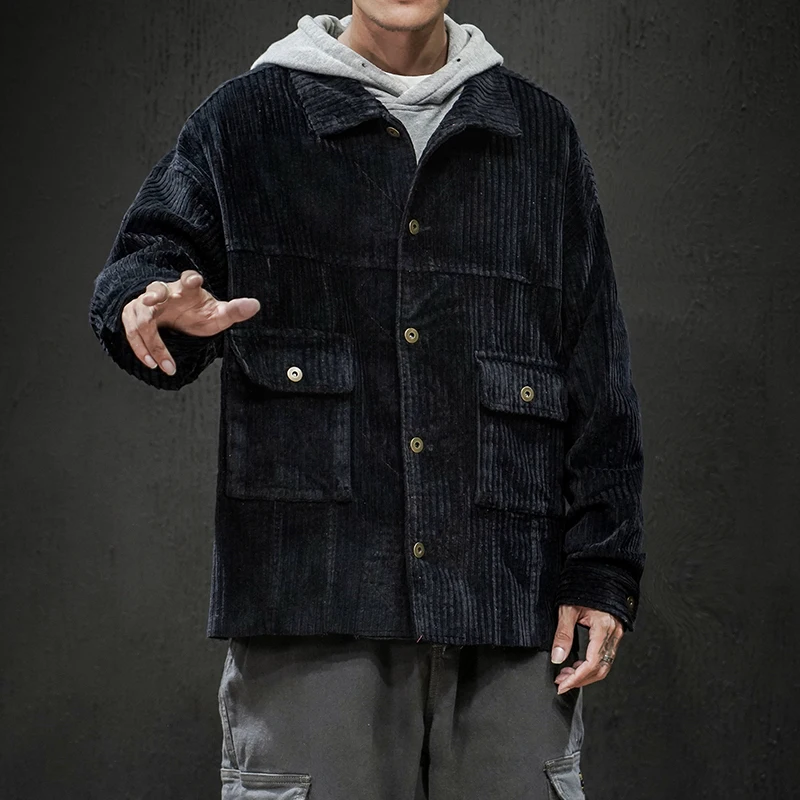 

Men's jacket's autumn and winter new loose large size corduroy jacket jacket youth personality fashion trend men clothing