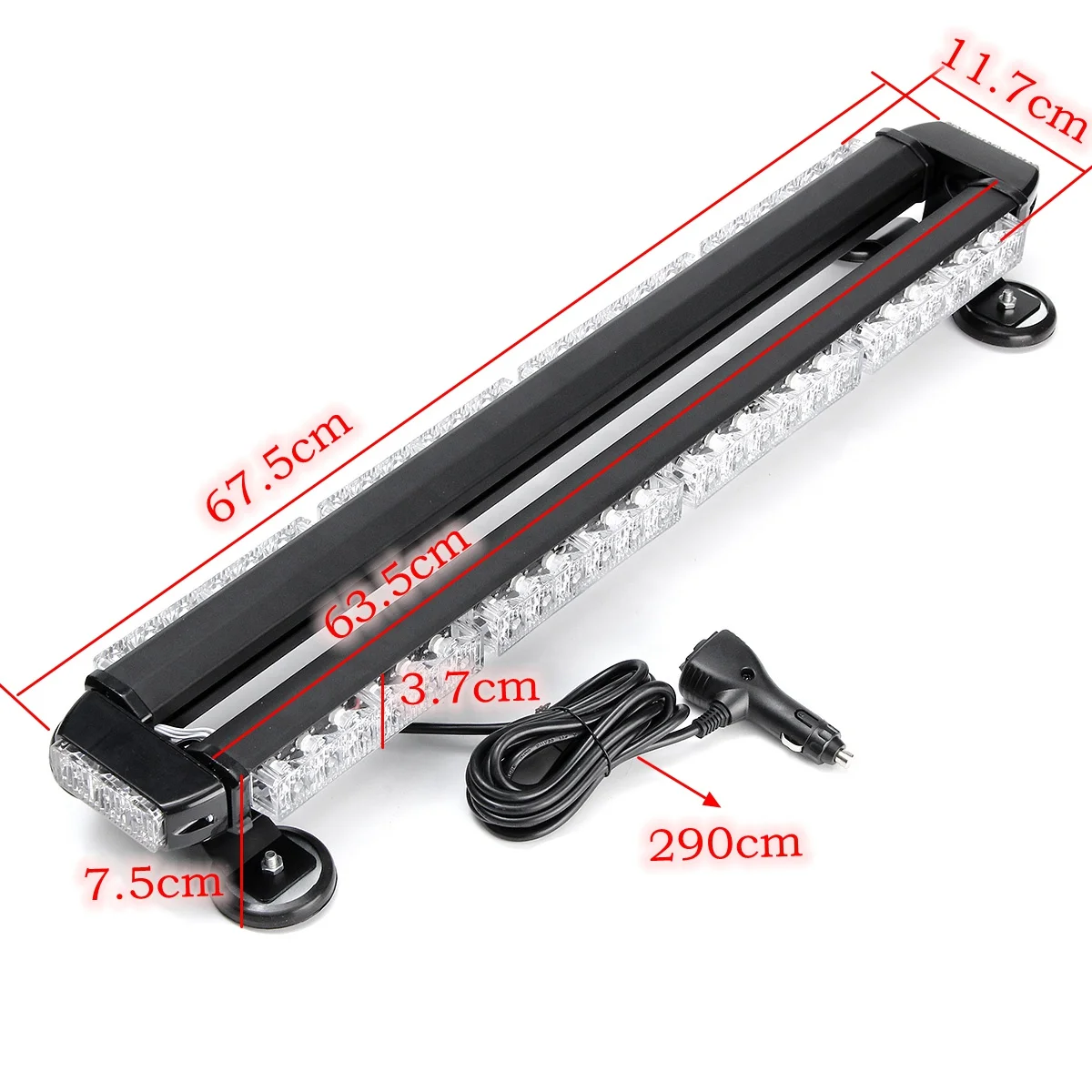 

26.6" 54 LED Car Roof Advisor Beacon Strobe Flashing Security Warning Light Bar Emergency Light Magnetic Workin 7 Flash Patterns