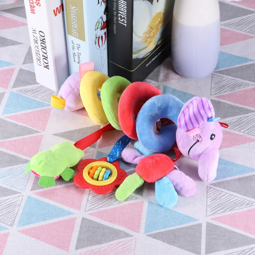 

Baby Infant Crib Wrap Around Crib Rail Stroller Baby Educational Plush Toys (Lion)