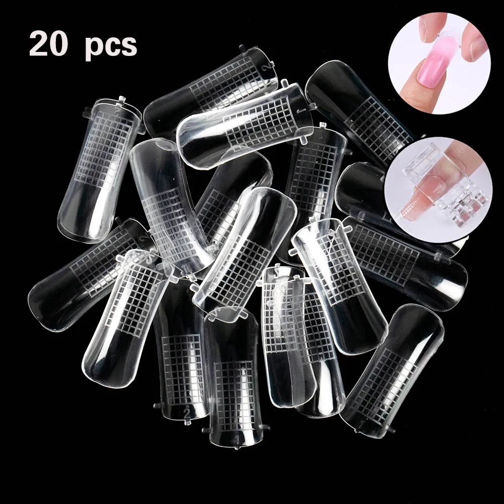 20 pcs false nails Гель для наращивания ногтей, 3 цвета, УФ-гель для наращивания, акриловый полигель для наращивания ногтей, Гель-лак для ногтей, художественный лак - Цвет: 20 pcs false nails