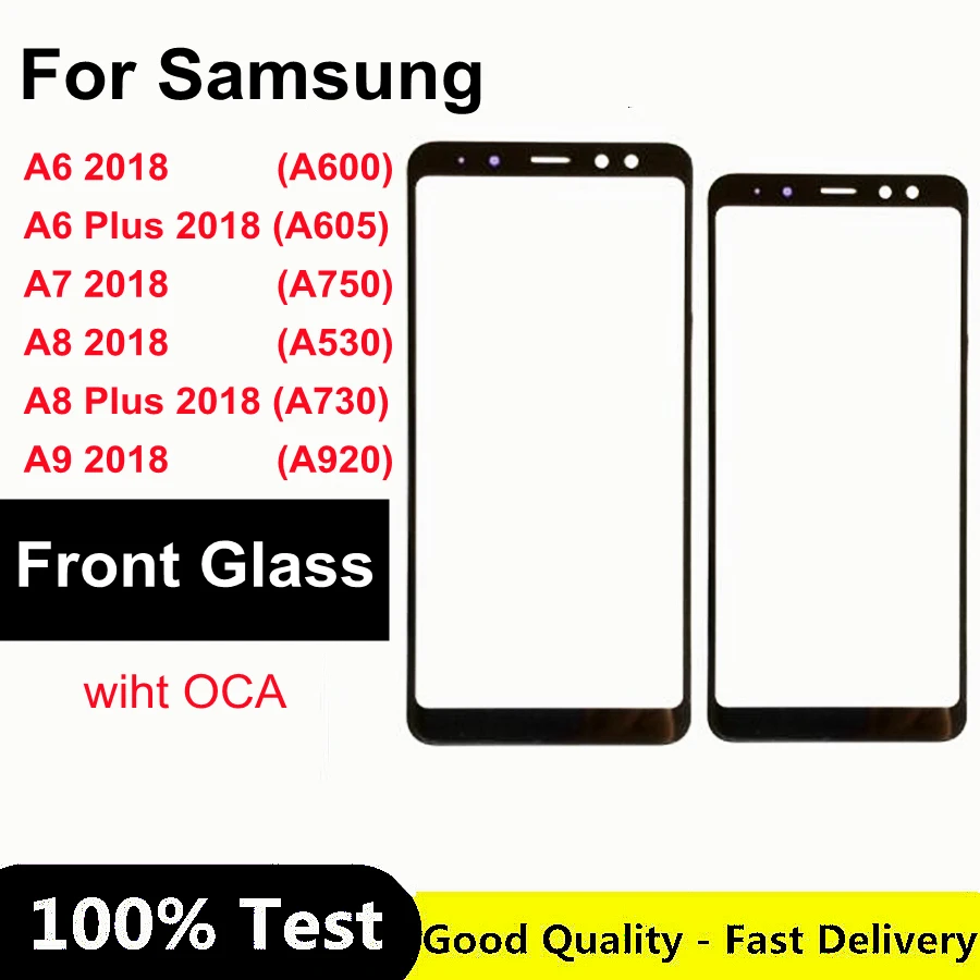 

A9 Front Panel For Samsung Galaxy A6 A7 A8 Plus 2018 A600 A605 A530 A720 A750 A920 Touch Panel Front Outer Glass Cover
