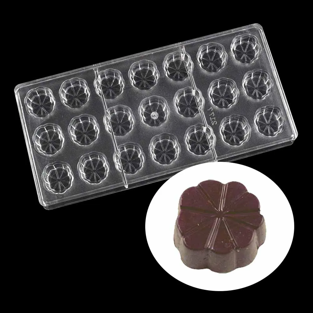 21 отверстие форма цветка Поликарбонат шоколадная для украшения торта DIY