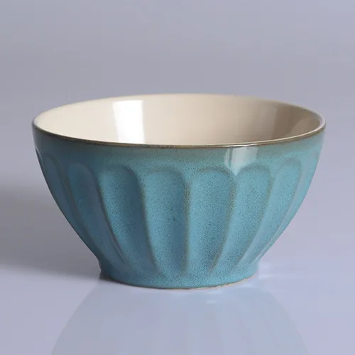 Европейская керамическая миска для салата лапши супа рельефная красная зеленая