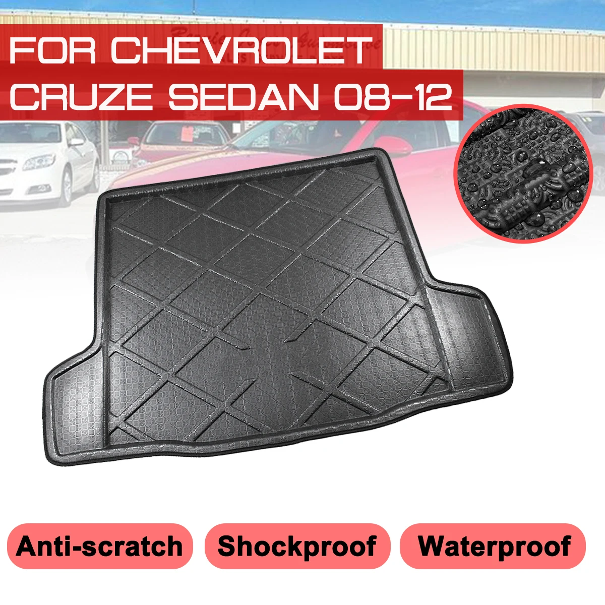 

Ковер автомобильный коврик для Chevrolet CRUZE седан 2008 2009 2010 2011 2012 задний багажник анти-грязь