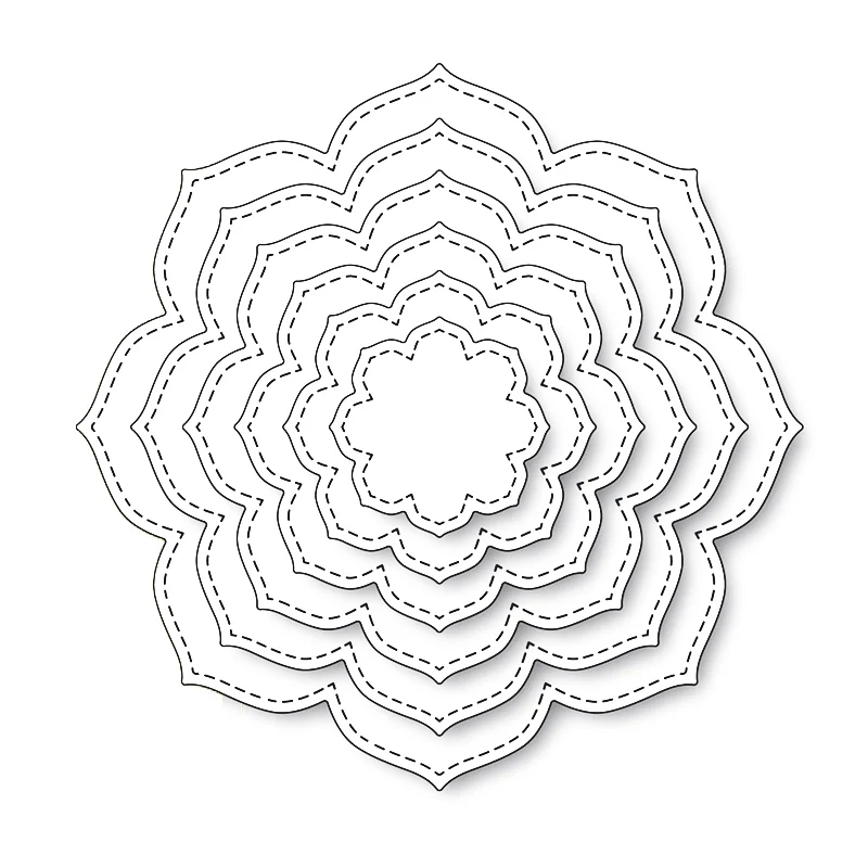 Яркие цветение сшитые Слои набор геометрической формы металлический