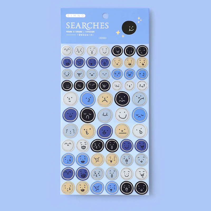 

1 sheet Golden Outline Round Face Scrapbooking Journal Material Sticker Markers