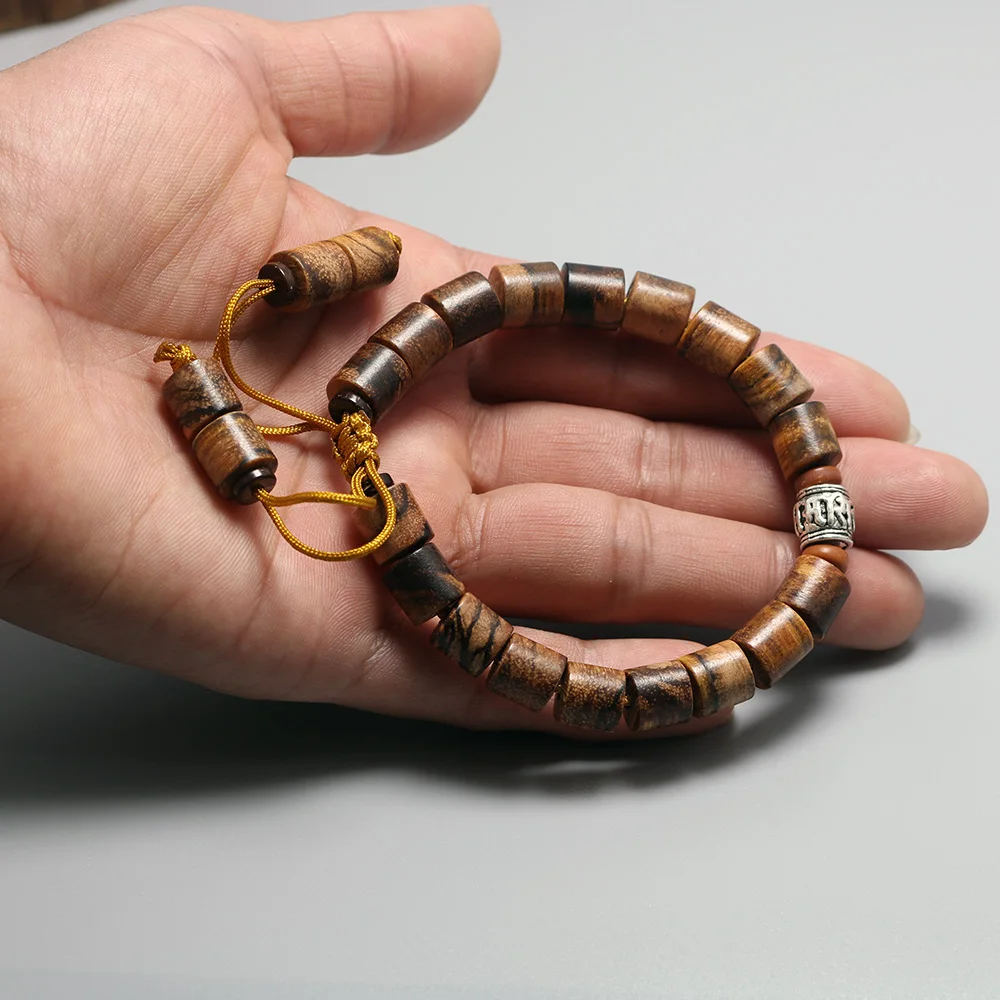 Натуральные деревянные бусины Sanders браслет для мужчин и женщин регулируемая