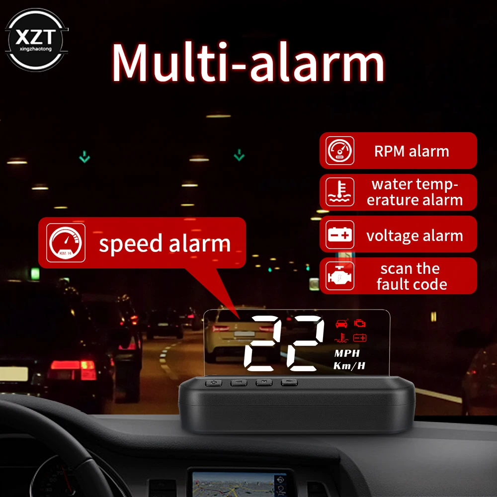 

Автомобильная электроника C100 OBD2 HUD, проектор скорости км/ч, миль/ч, проектор скорости автомобиля OBD2, компьютер для вождения 2021