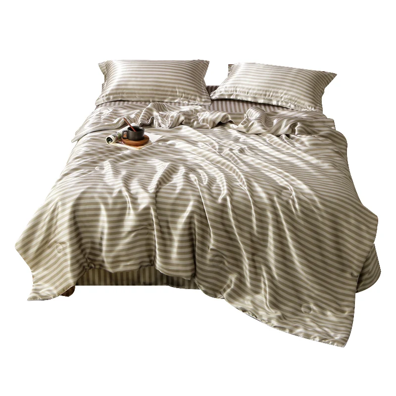 

Machine washable summer cool feeling ice silk washed silk summer quilt four-piece silk satin summer cool quilt thin quilt