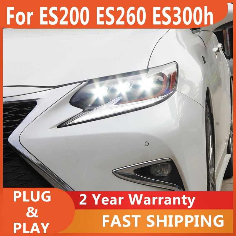 Todos los faros para Lexus ES Es200 Es350 Es260 Es300h 2013-2017, lámpara de cabeza LED DRL, luz de marcha dinámica, montaje de luz de señal de giro