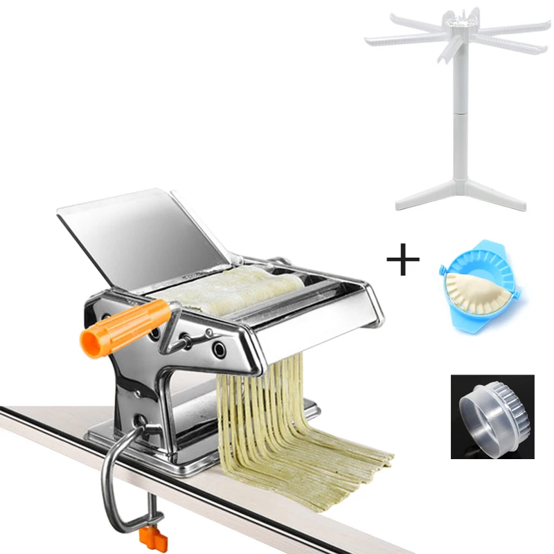 

Stainless Steel ordinary 2 Blades Pasta Making Machine Manual Noodle Maker Hand Operated Spaghetti Pasta Cutter Noodle Hanger