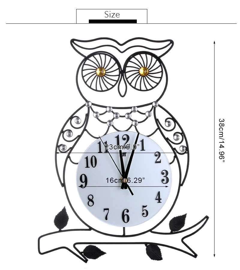 

Modern Design Silent Wall Clock Cute Owl Iron Hollow Out Clock for Living Room Bedroom Wall Decoration Home Decoration Clocks