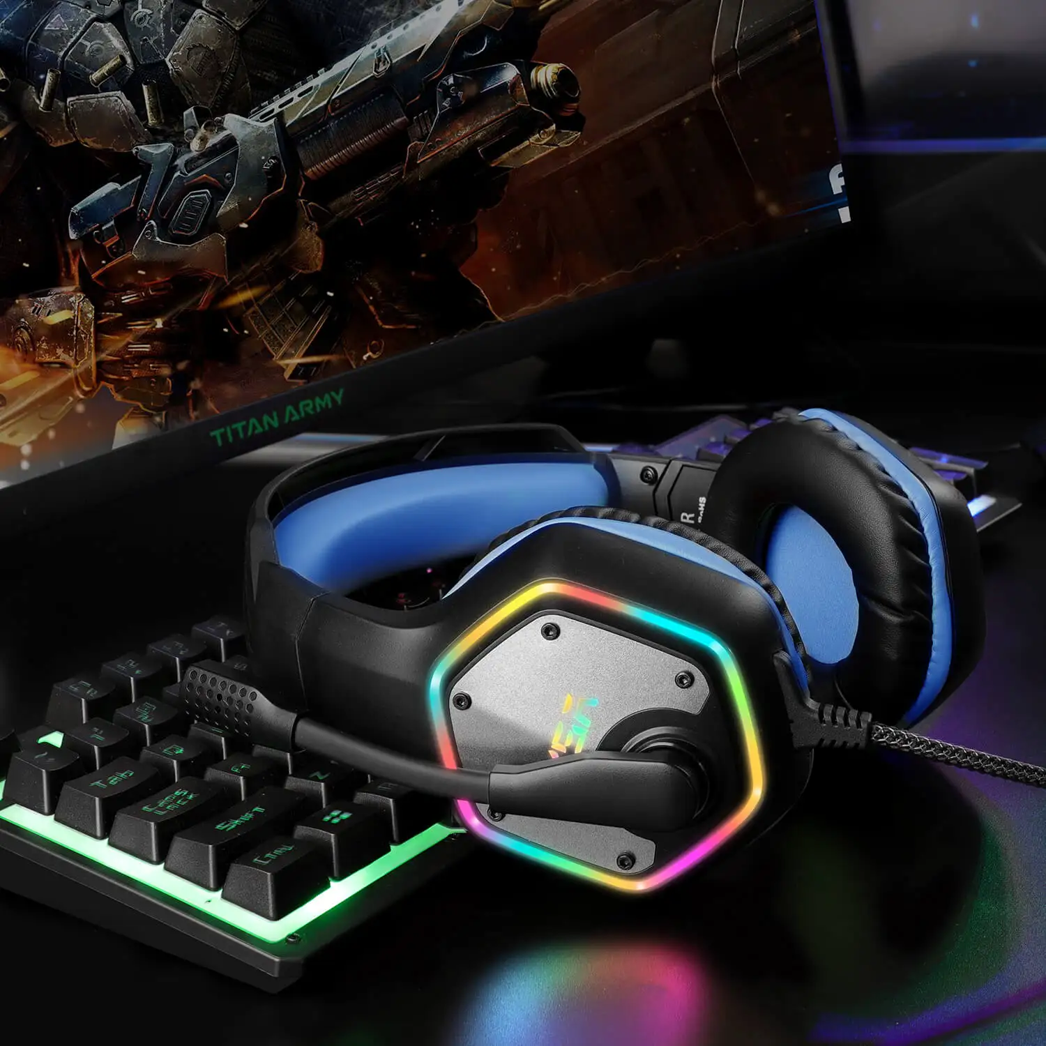 wired headset gamer pc para ps4 com