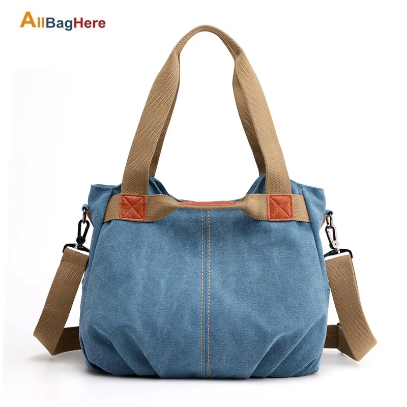 

New Europe and America Shoulder Soft And Wear Resistant Canvas Handbags Crossbody Canvas Female Bags Large Capacity Travel Bags