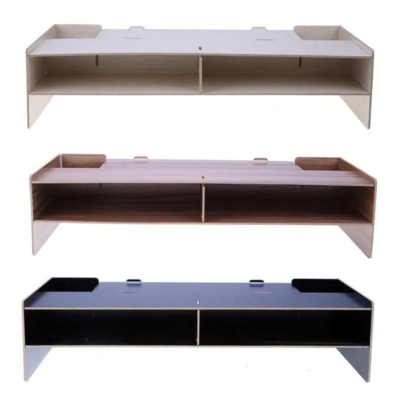 Прямая поставка деревянный органайзер для монитора компьютера Escritorio подставка