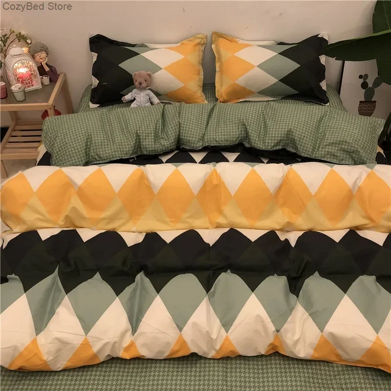 Комплект постельного белья мягкое синее покрывало с принтом пододеяльник для