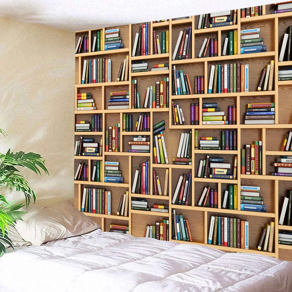 

Bookshelf Tapestry Headboard Wall Art Bedspread Dorm Tapestry for Living Room Bedroom Home Decor Home Decor
