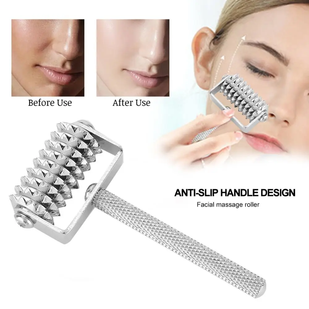 

Multifunctional Metal Facial Body Massage Detoxification Beauty Wrinkle Remover Spring Roller Non-Slip Handle Portable Household