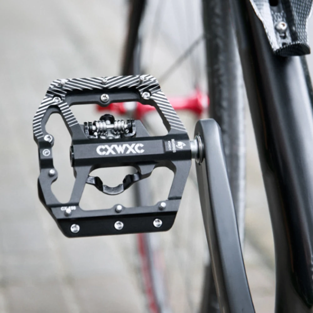 

2 In 1 Bicycle Lock Pedal With Free Cleat For SPD System MTB Road Aluminum Anti-slip Sealed Bearing Lock Accessories