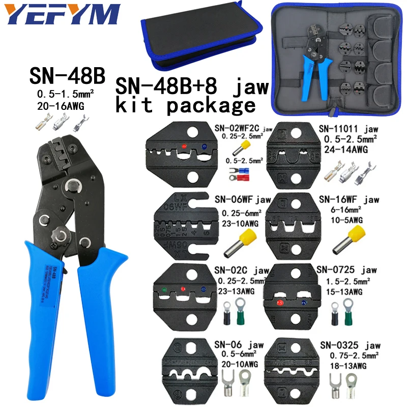 Обжимные клещи SN 48B 8 челюсти комплект для 2 4 6 3 VH2.54 96 2510/трубка/изолирующие клеммы