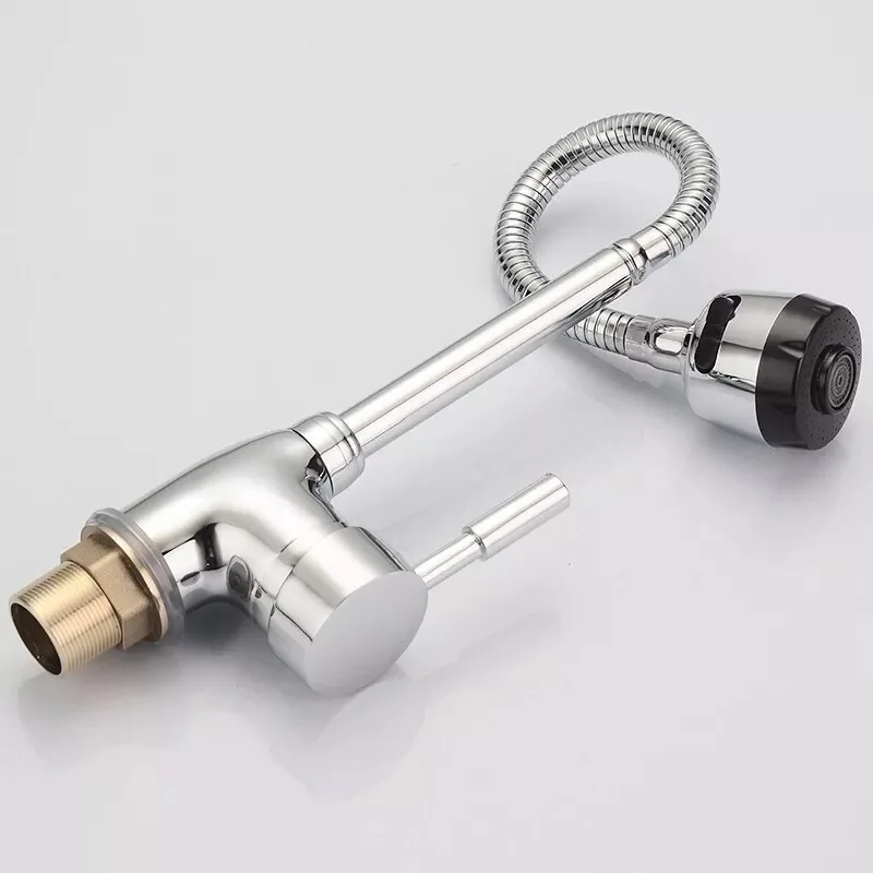 

XUNSHINI Zinc Alloy Kitchen Faucet Tube 2 kinds of Water Way Outlet Tap Basin Sink Faucets With Pipe