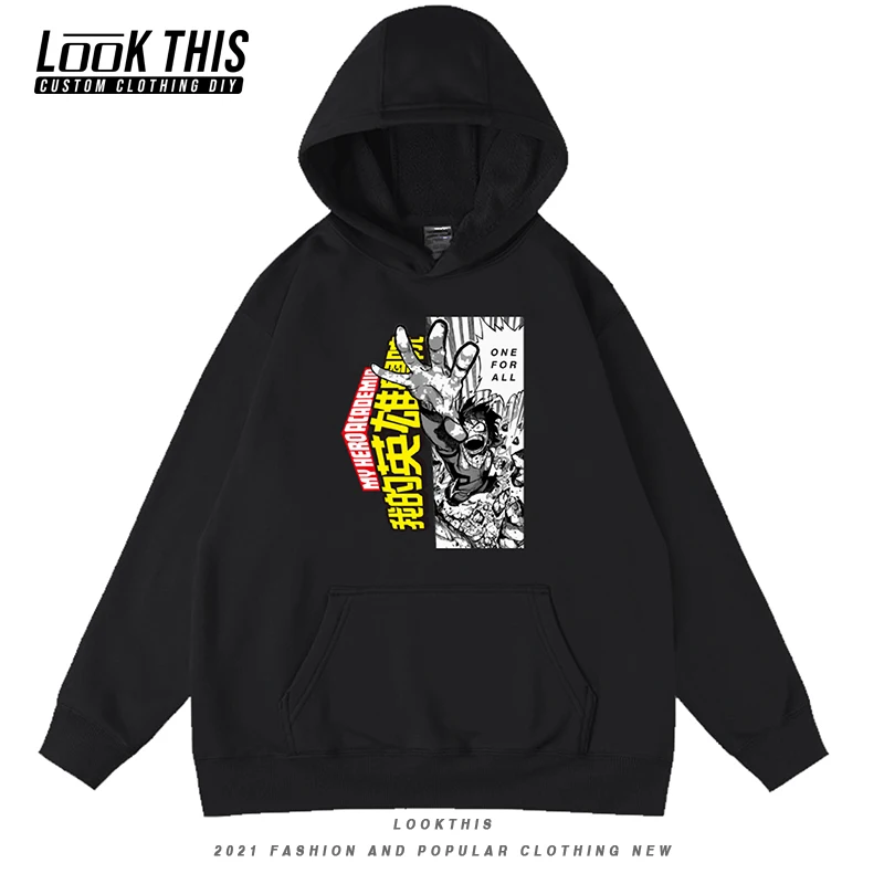 

Мужская толстовка с капюшоном, с принтом из японского аниме «Моя геройская Академия», уличная одежда большого размера, 2021